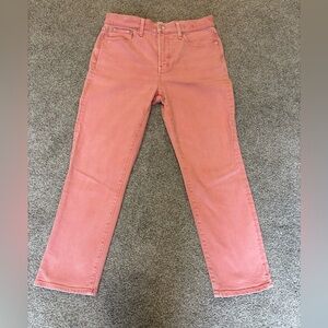 Madewell Women's Perfect Vintage Straight Leg Cropped Coral Jeans